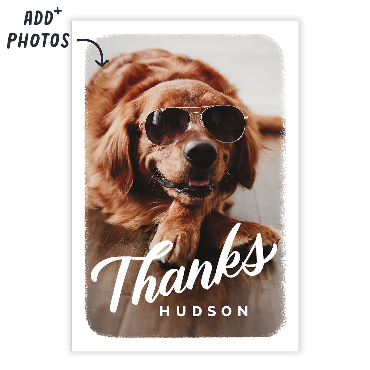 Personalized White Outline Thank-You Photo Card  image number 8