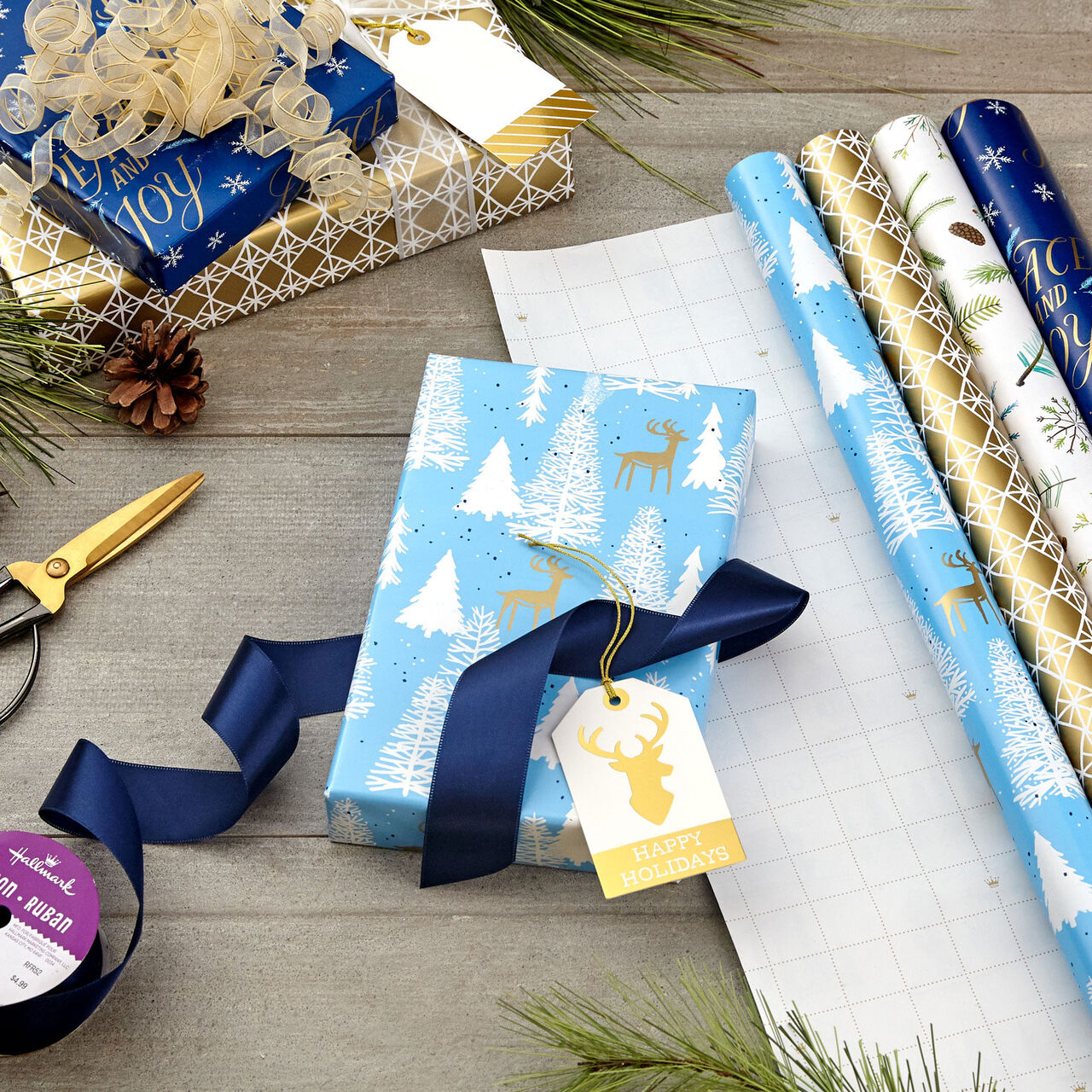 Woodland Charm Holiday Wrapping Paper Assortment  image number 1