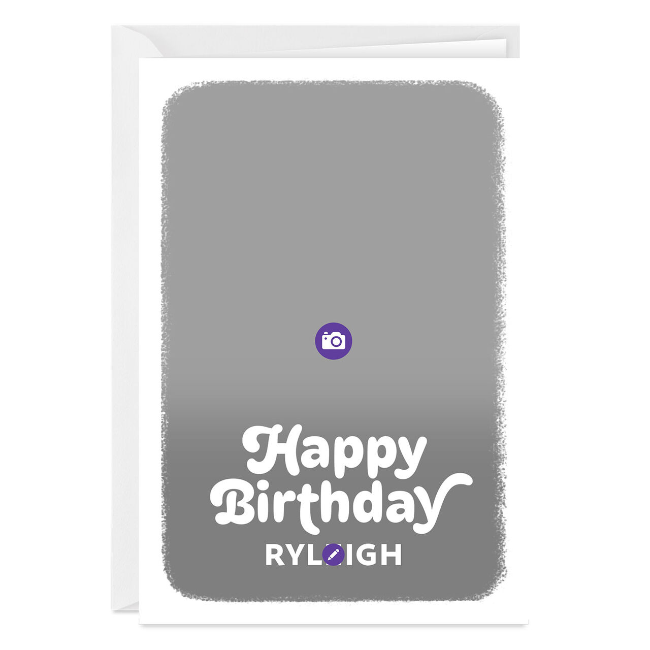 Personalized White Outline Vertical Birthday Photo Card  image number 2