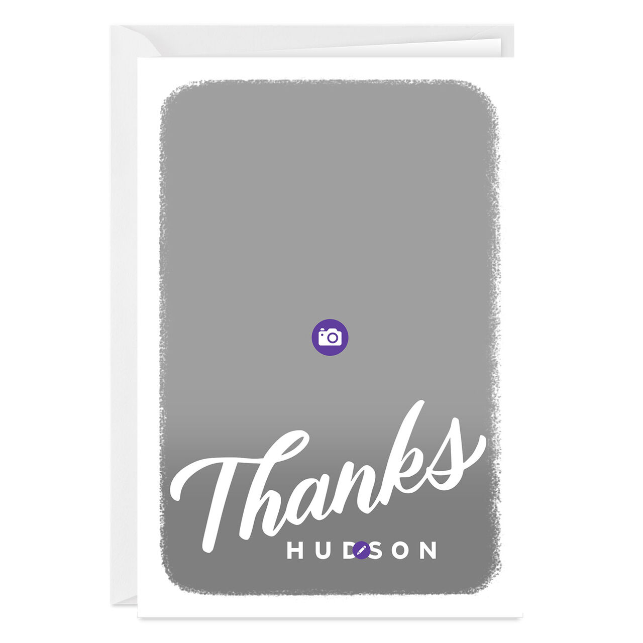 Personalized White Outline Thank-You Photo Card  image number 2