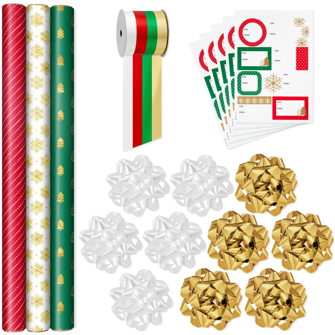 Christmas Gift Wrap Kit With Wrapping Paper, Bows, Ribbons and Tags, , large image number 0