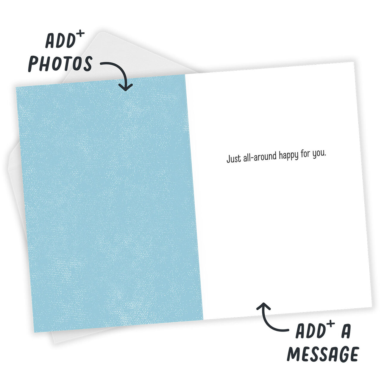 Personalized White Outline Congratulations Photo Card  image number 3