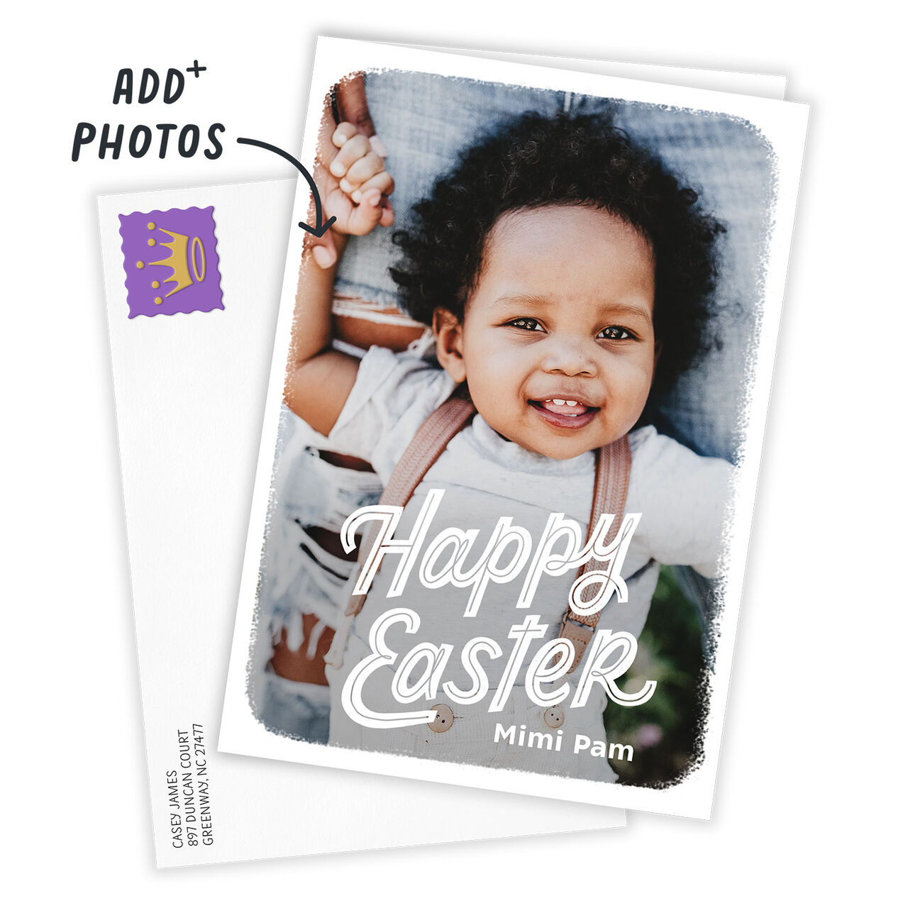 Personalized Happy Easter Lettering Photo Card  image number 1