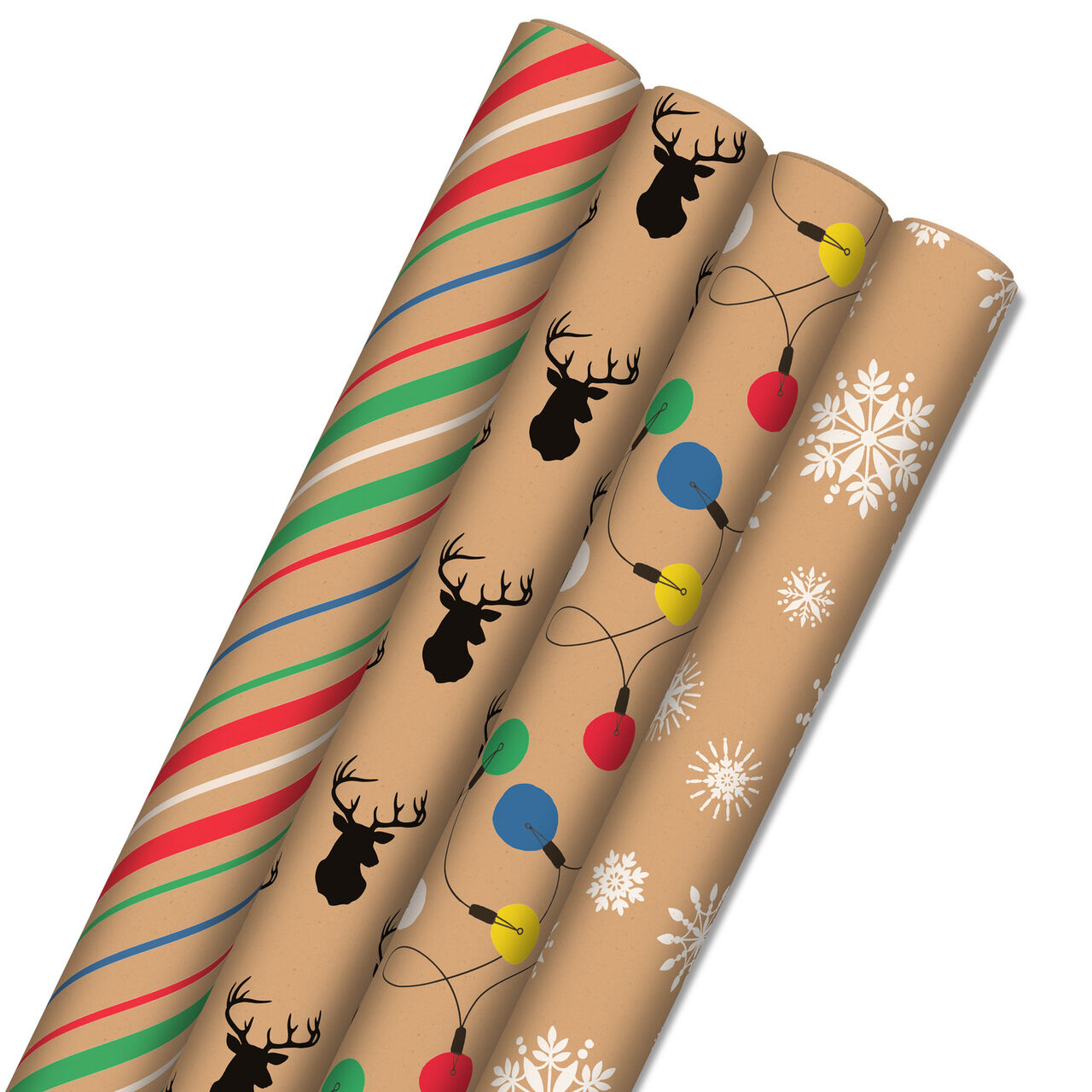 Colorful Christmas Assortment Kraft Wrapping Paper  image number 0