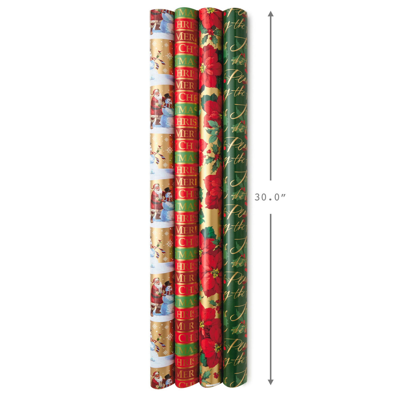 Traditional Christmas 4-Pack Reversible Wrapping Paper Rolls  image number 6