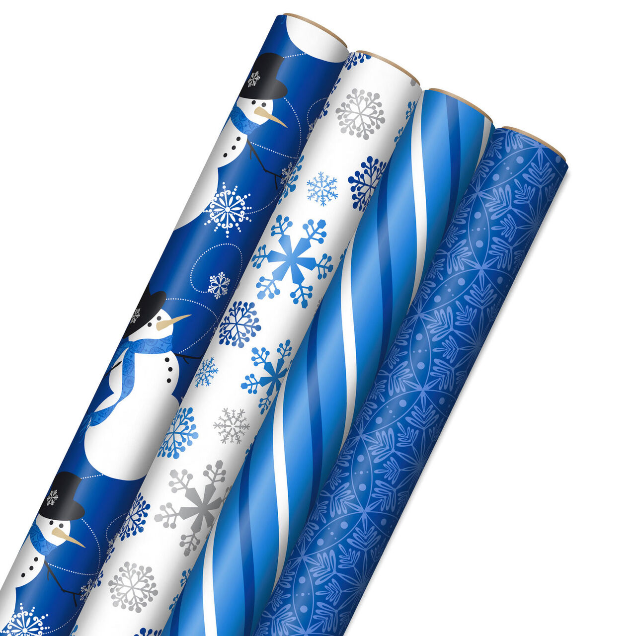 Winter Wonder 4-Pack Blue and White Wrapping Paper Wrap Tubes image number 0