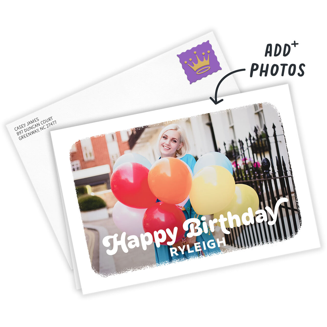 Personalized Full Photo Birthday Photo Card, 5x7 Horizontal, , large image number 1