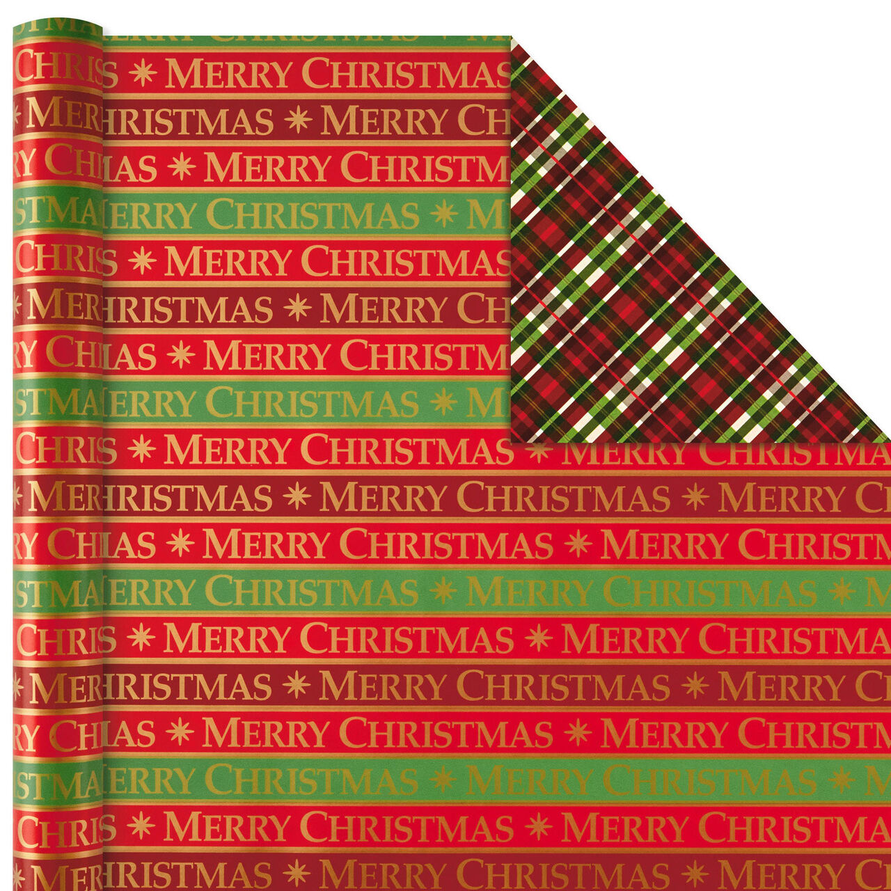 Traditional Christmas 4-Pack Reversible Wrapping Paper Rolls Wrap Square image number 3