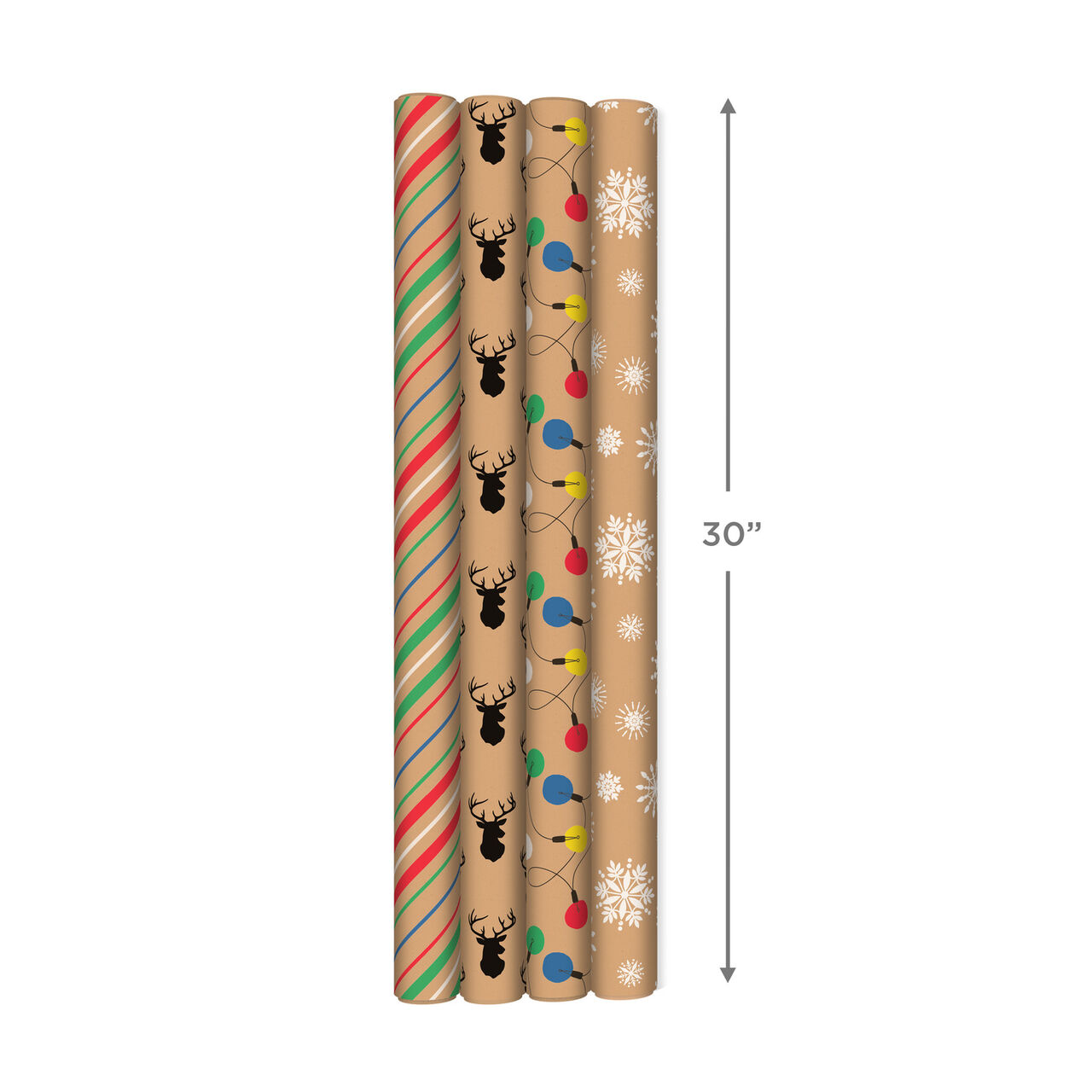 Colorful Christmas Assortment Kraft Wrapping Paper  image number 3
