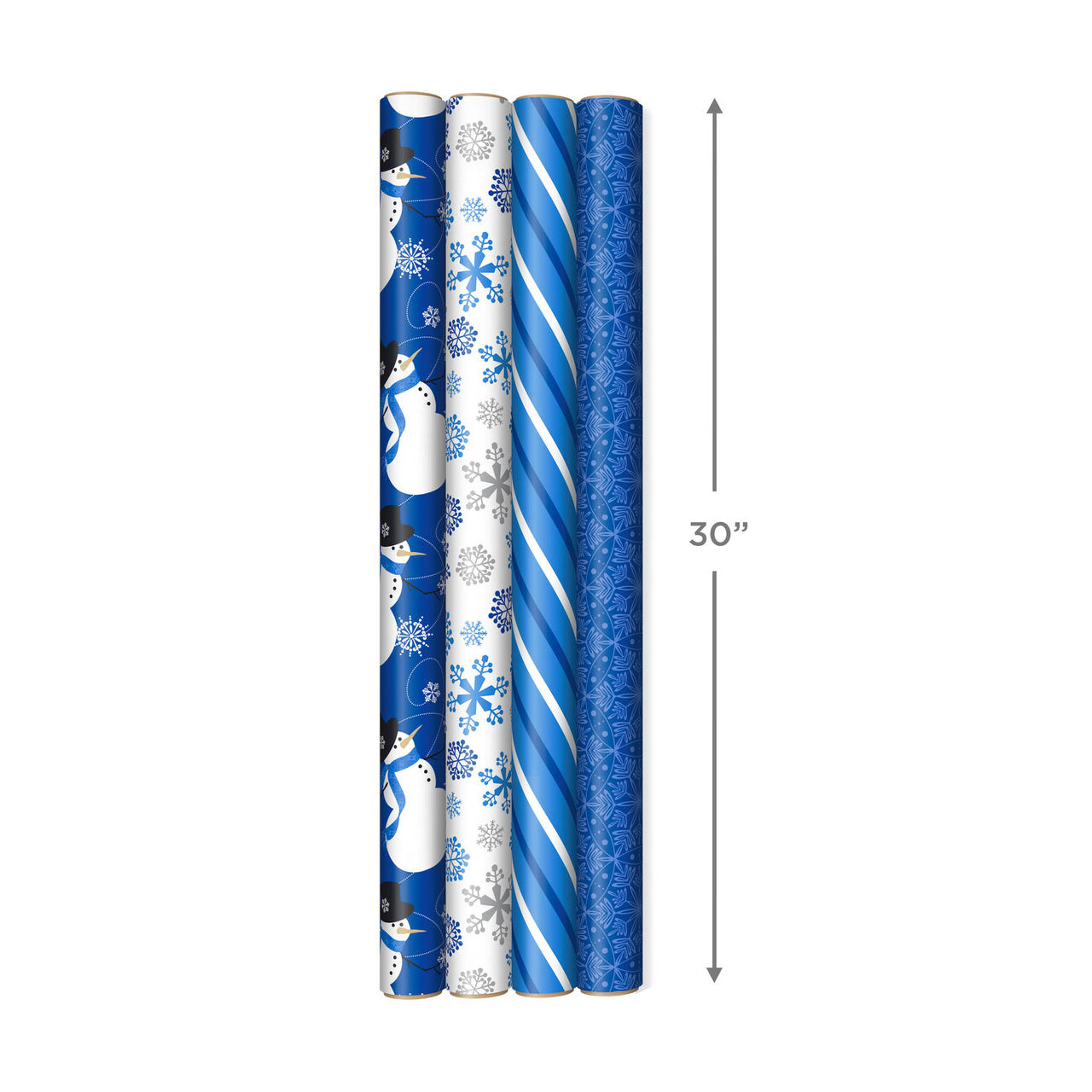 Winter Wonder 4-Pack Blue and White Wrapping Paper  image number 7