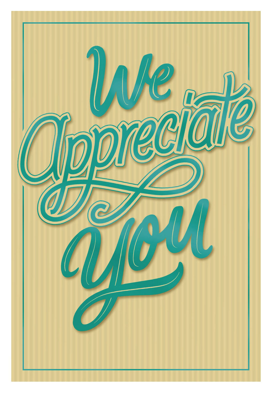 Shining Teal & Tan Teacher Appreciation Card
