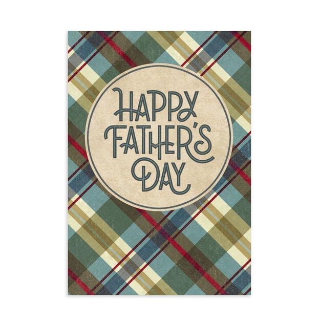 Olive Plaid Father's Day Card