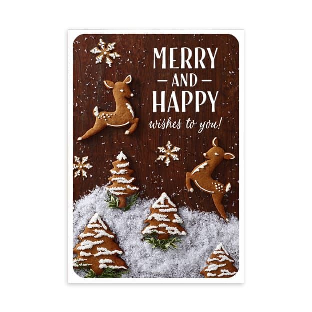 Gingerbread Deer Happy Holidays Card