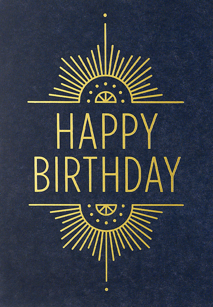 Executive Style Art Deco Happy Birthday Card