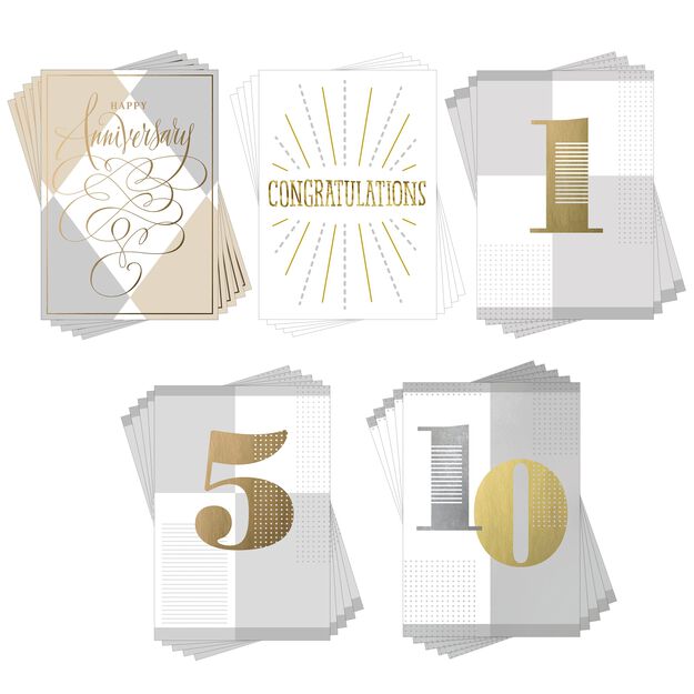 Milestone & General Assorted Work Anniversary Cards 25 Pack