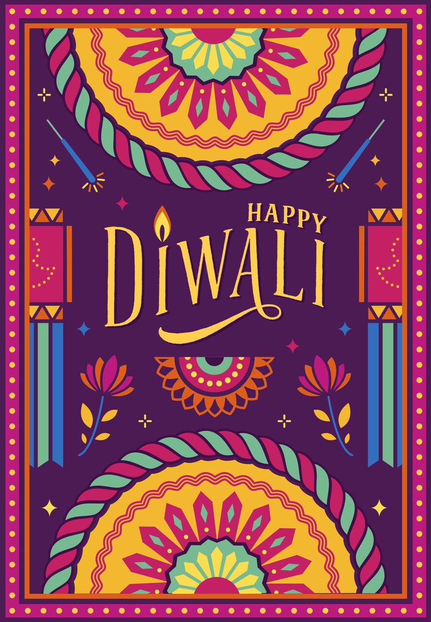 Colorful Rangoli Happy Diwali Card