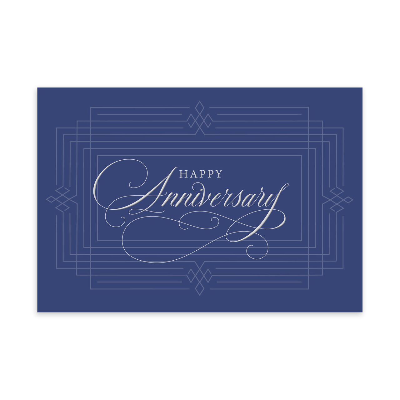 Formal Silver & Blue Work Anniversary Card image number 0