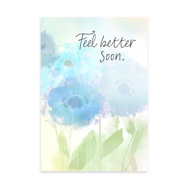 Blue Flowers Caring Thoughts Card