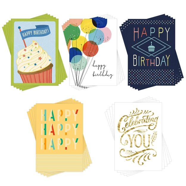 Classic Collection Assorted Birthday Cards 25 Pack