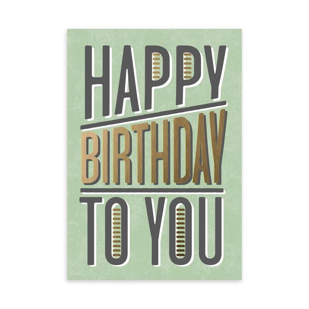 Green & Gold Birthday Card