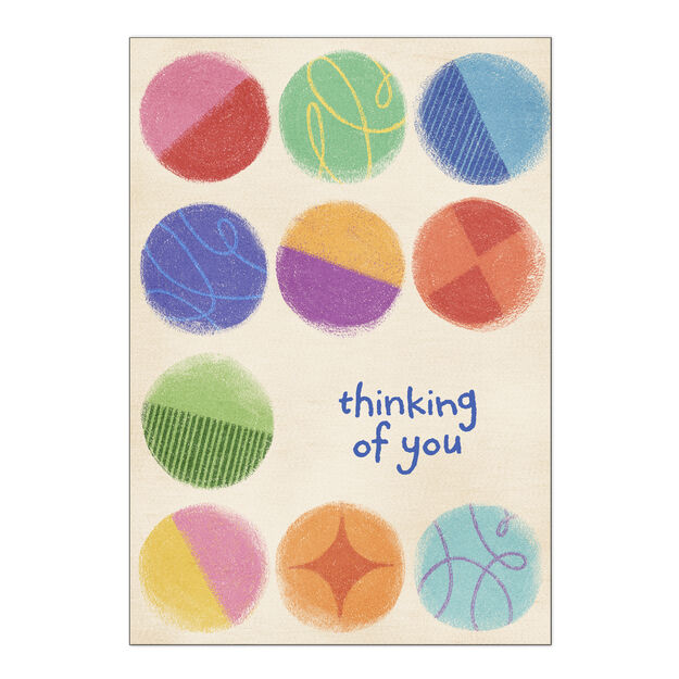 Colorful Textured Circles Thinking of You Card
