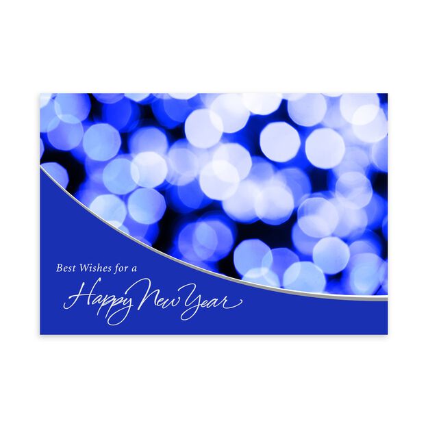 Blue & Silver Lights New Year Card