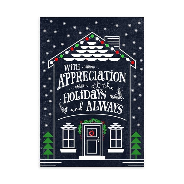 Festive Home Illustration Holiday Appreciation Card