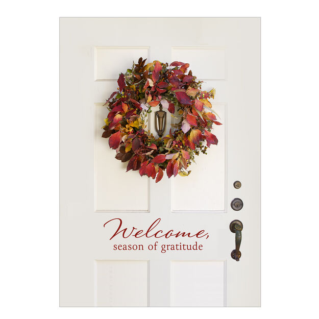 Fall Wreath Thanksgiving Card
