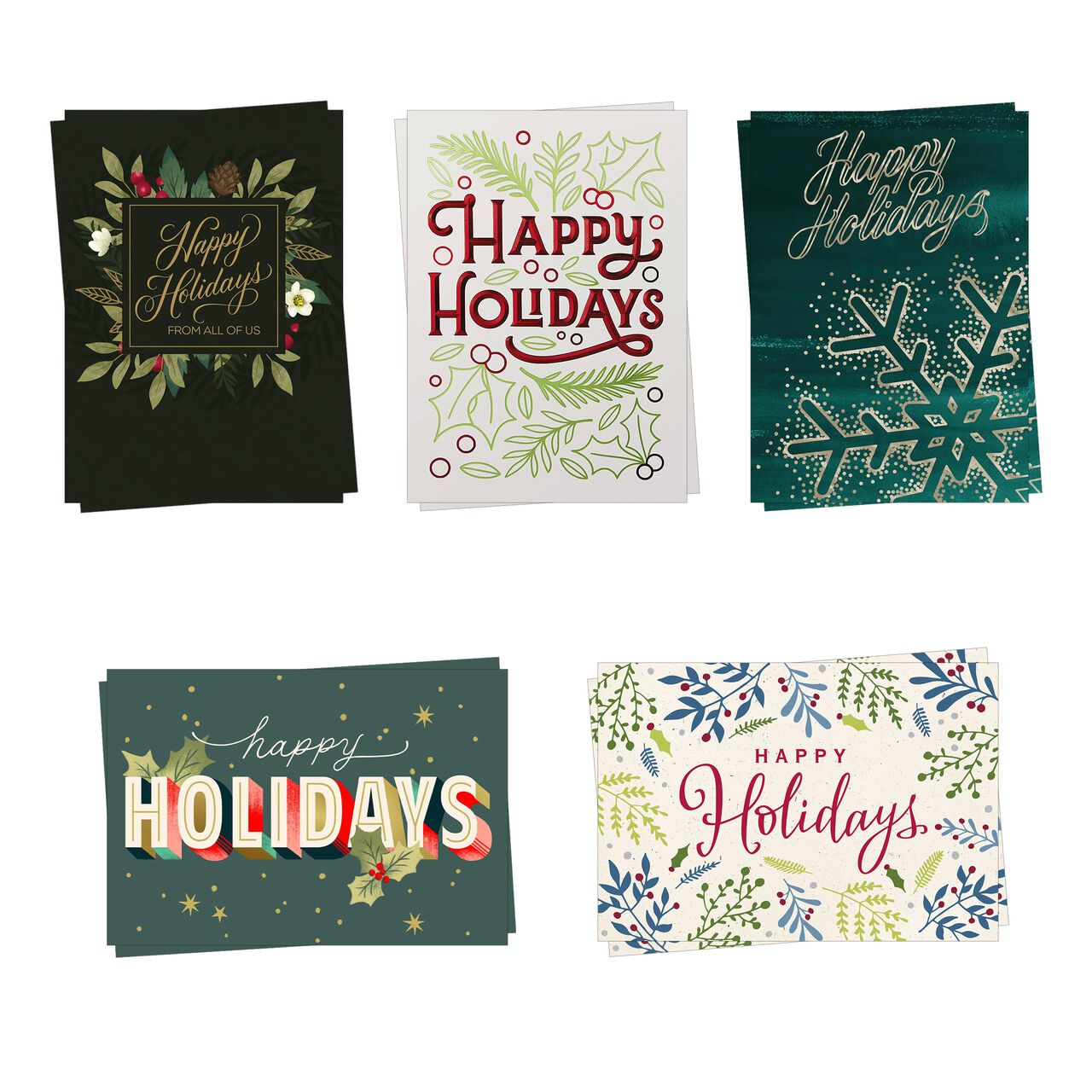 Executive Collection Assorted Happy Holidays Cards 10 Pack image number 0