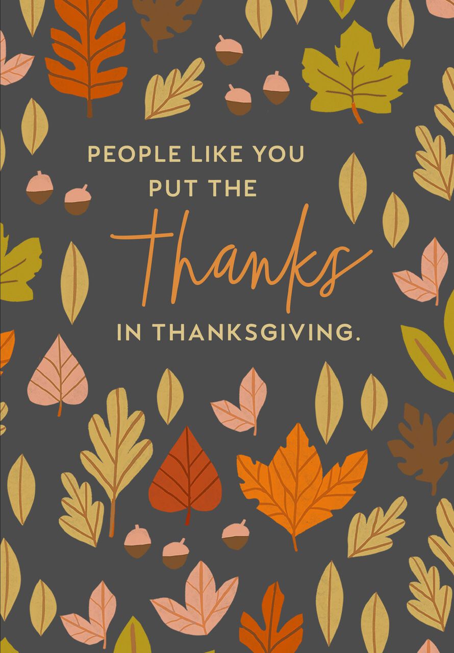 Colorful Fall Leaves Thanksgiving Card