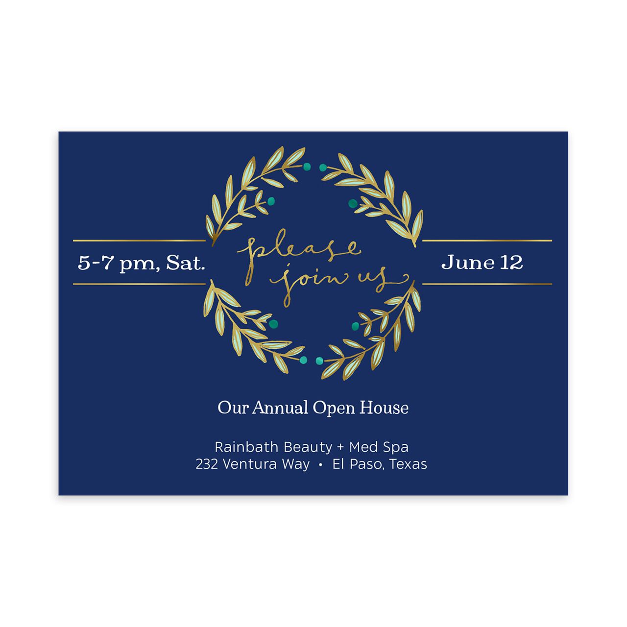 Join Us & Laurel Wreath Customizable Invitation image number 0