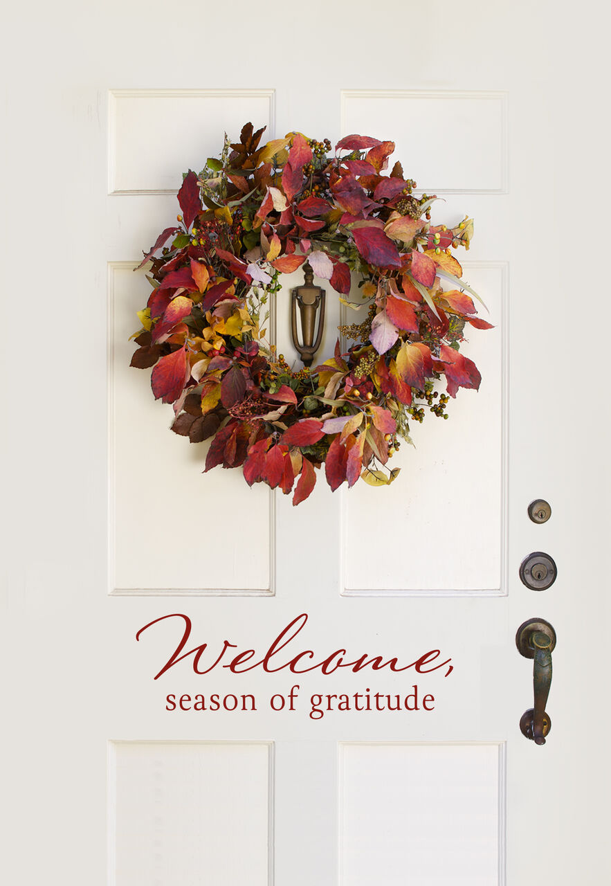 Fall Wreath Thanksgiving Card