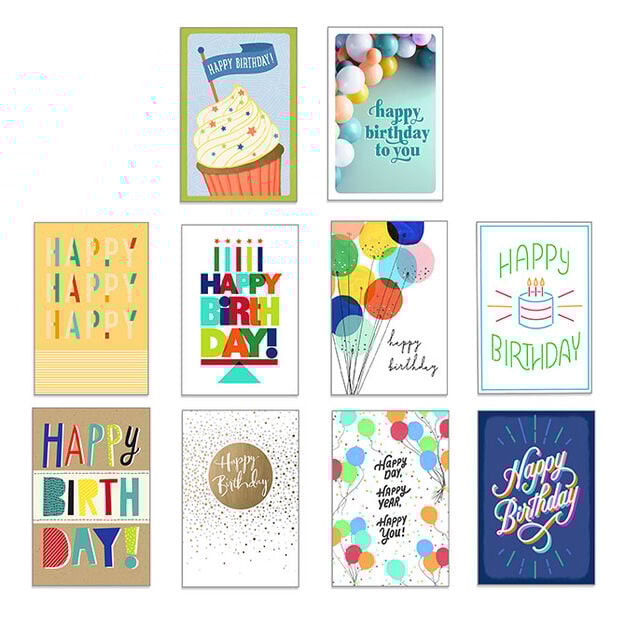 Classic Collection Assorted Birthday Cards 50 Pack