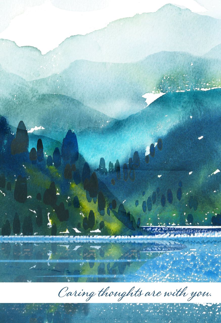 Lake & Mountains Caring Thoughts Card