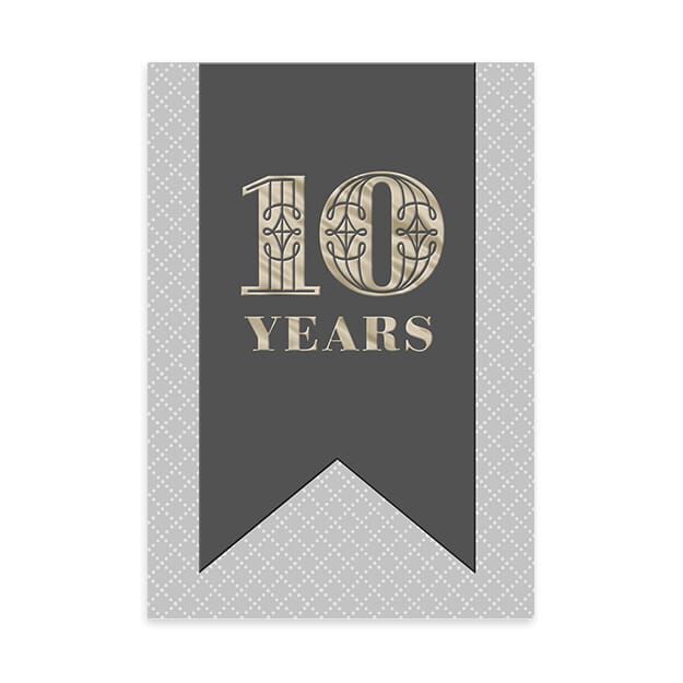 Stenciled Dot Grid 10-Year Work Anniversary Card