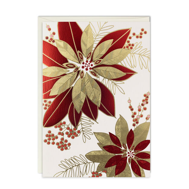 Premium Poinsettia Spanish Holiday Card