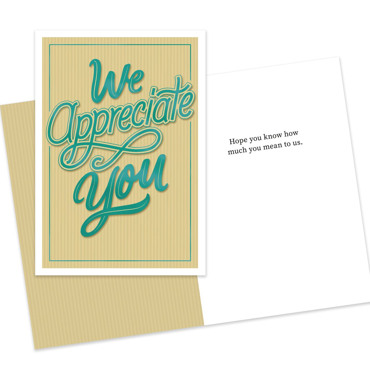 Shining Teal & Tan Teacher Appreciation Card image number 1