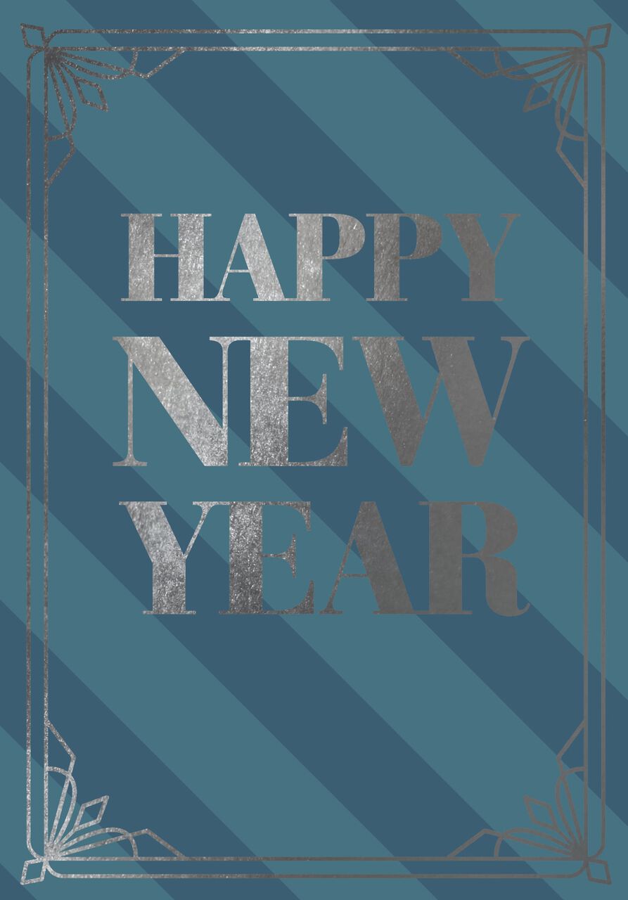 Silver Art Deco New Year Card