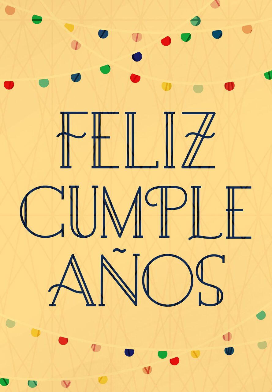 Feliz Cumpleaños on Yellow Spanish Birthday Card