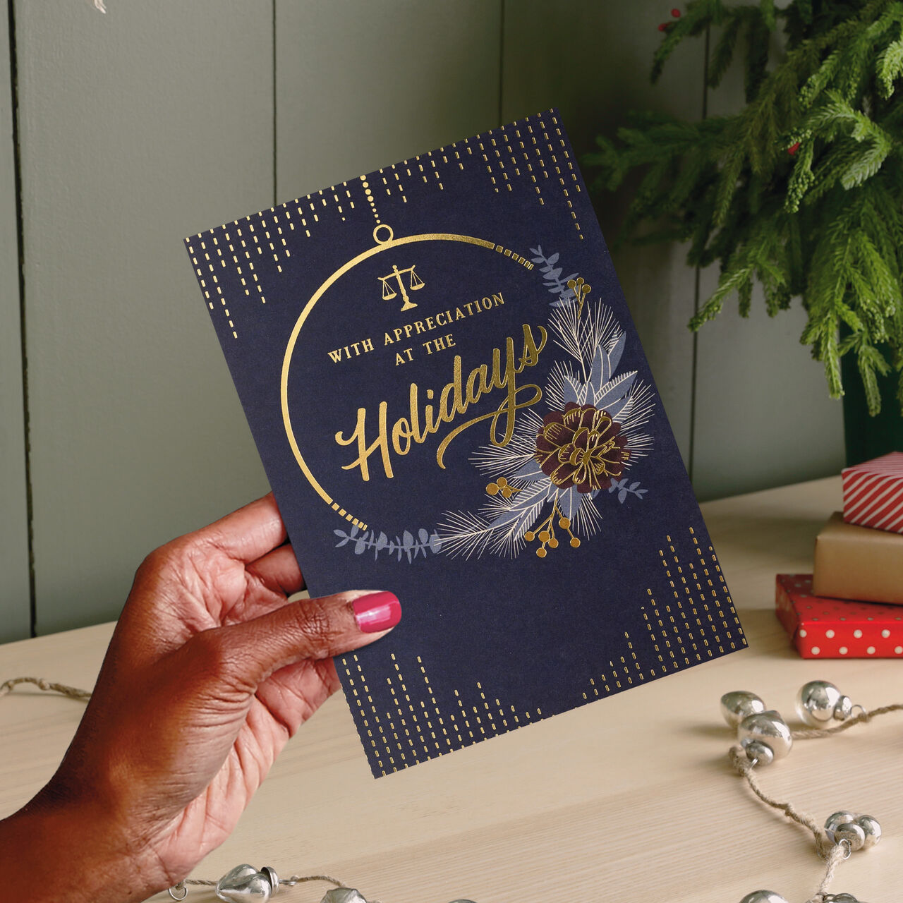 With Appreciation Scales of Justice Holiday Card image number 1