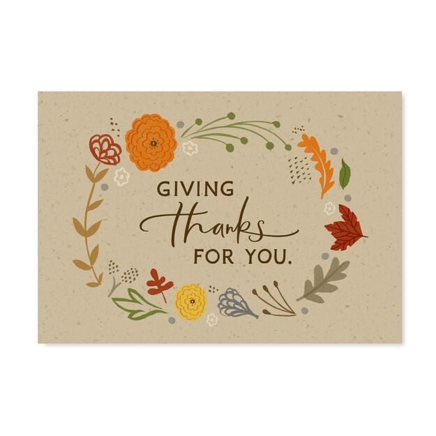Giving Thanks Fall Botanicals Thanksgiving Card