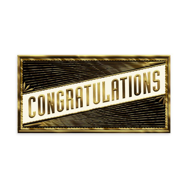 Slender Gold Elegance Congratulations Card