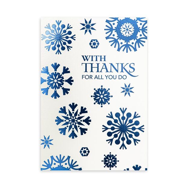Blue Snowflakes Holiday Appreciation Card
