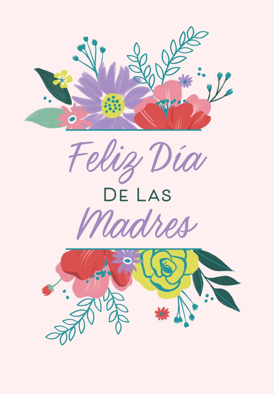 Colorful Bunch of Flowers Spanish Mother's Day Card