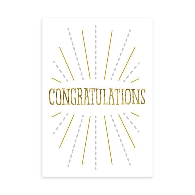 Golden on White Graduation Card