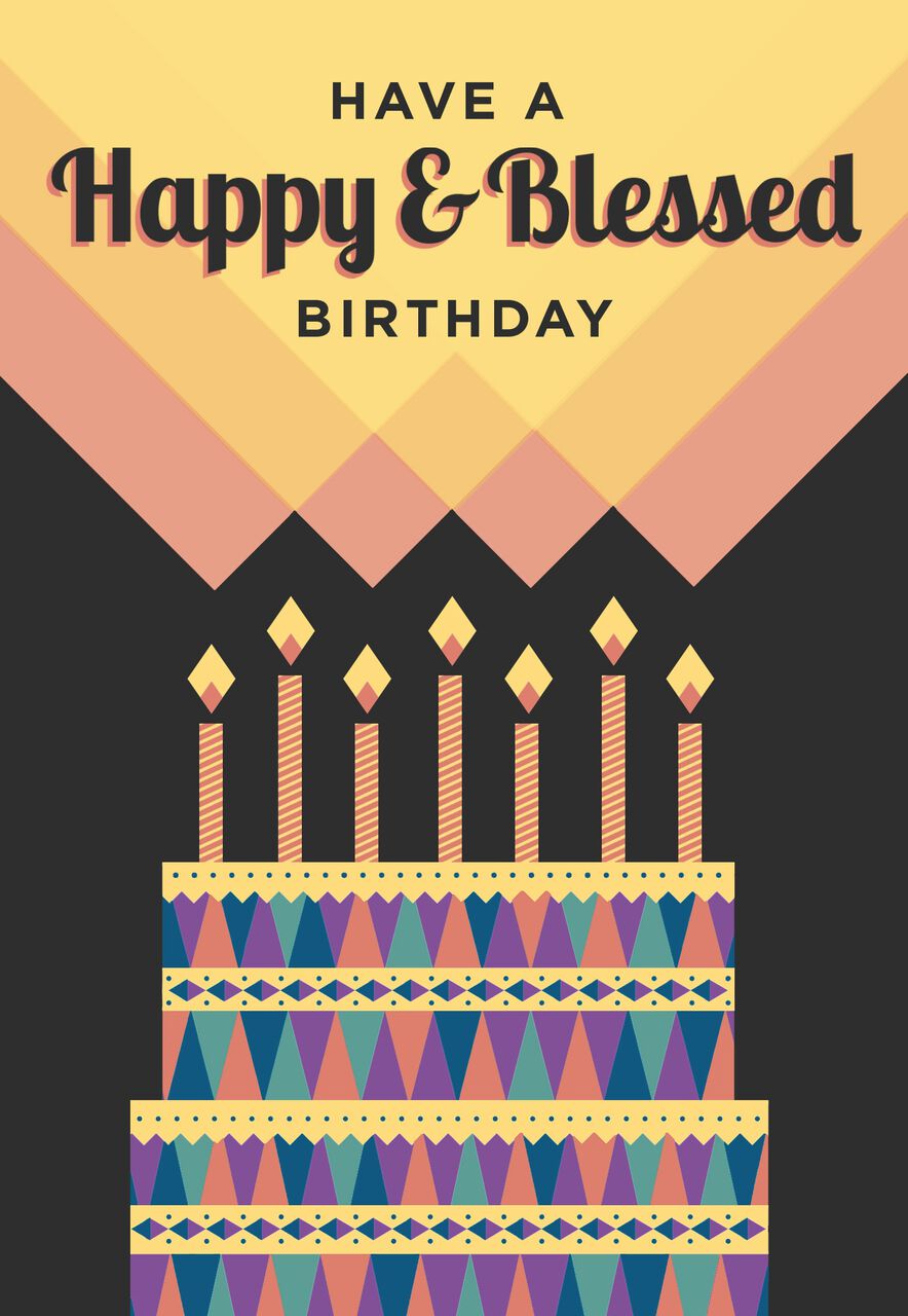 Happy & Blessed Birthday Card