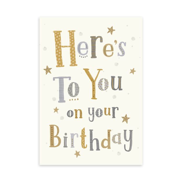 Here’s to You Lettering Birthday Card