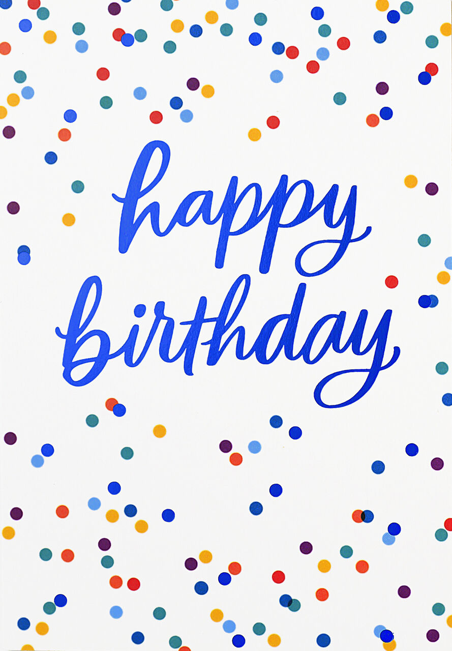 Rainbow Confetti Birthday Card