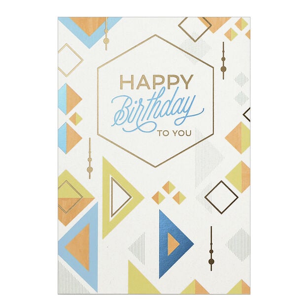 Geometric Pattern Elevated Professional Birthday Card