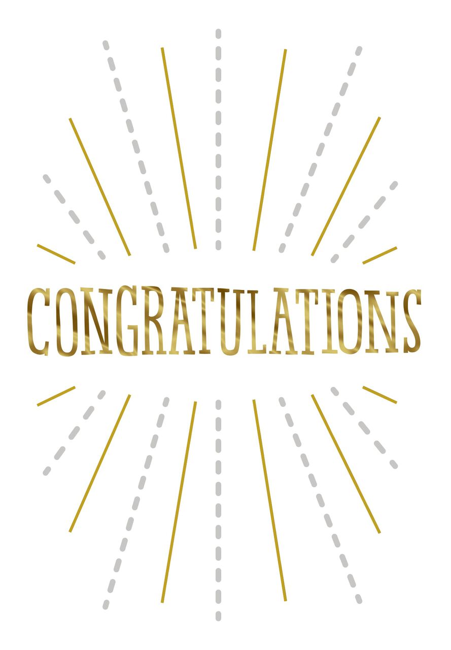 Golden on White Congratulations Card